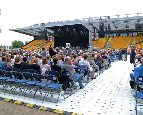 Concert and event temporary flooring | Elton John Concert at Carrow Road, Norwich, UK
